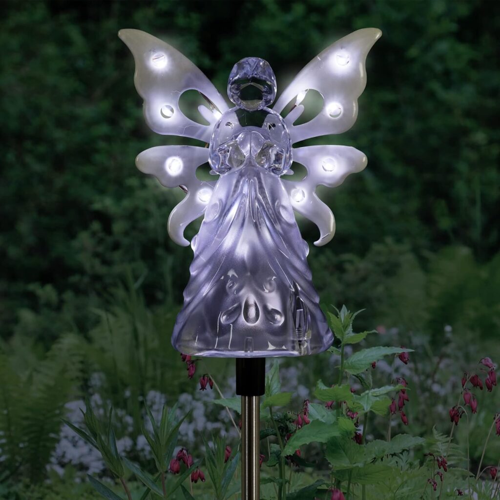 Exhart Garden Solar Lights, Decorative Angel Garden Stake, 12 LEDs